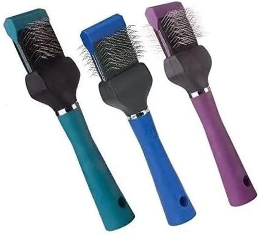 Flex Slicker Brushes Dog Grooming Brush Soft Firm Single Double Sided Tools (Single - Blue)