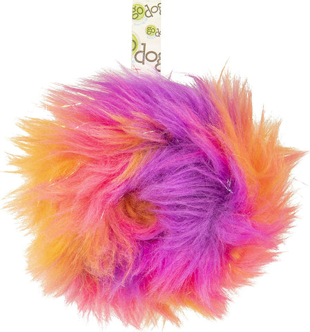 Furballz Squeaky Plush Ball Dog Toy, Chew Guard Technology - Rainbow, Large