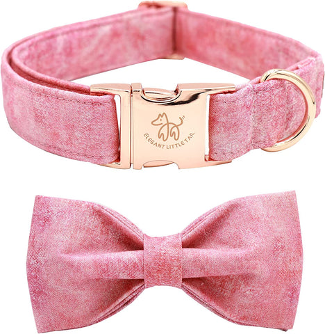 Dog Collar with Bow, Comfotable Dog Bowtie, Bowtie Dog Collar Adjustable Dog Collars for Small Medium Large Dogs and Cats