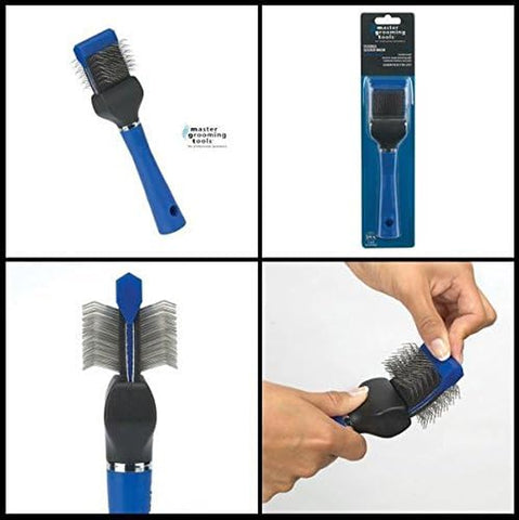 Flex Slicker Brushes Dog Grooming Brush Soft Firm Single Double Sided Tools (Single - Blue)