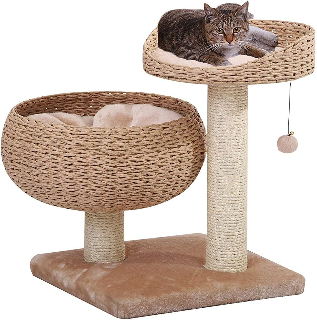 Paper Rope Natural Bowl Shaped with Perch Cat Tree