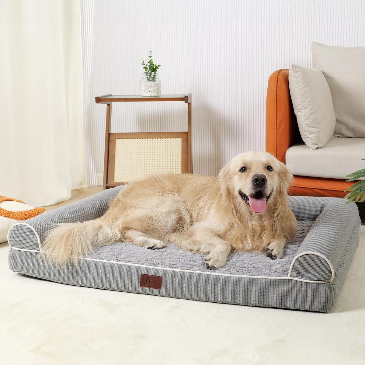 Orthopedic Dog Beds for Large Dogs,Waterproof Lined Egg Crate Foam Pet Bed Mat with Removable and Washable Cover and Non Slip Bottom,Dog Sofa Bed