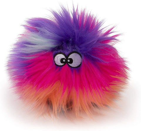 Furballz Squeaky Plush Ball Dog Toy, Chew Guard Technology - Rainbow, Large