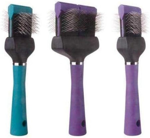 Flex Slicker Brushes Dog Grooming Brush Soft Firm Single Double Sided Tools (Single - Blue)