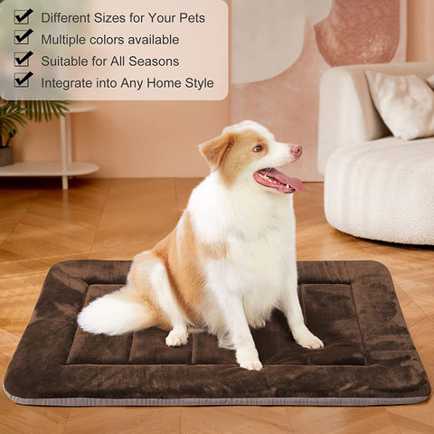 Dog Beds for Large Dogs Crate Bed Pad Mat 42 in Soft Kennel Pads Washable Non Slip Dog Mattress Pet Beds Cushion for Pets Sleeping Mats