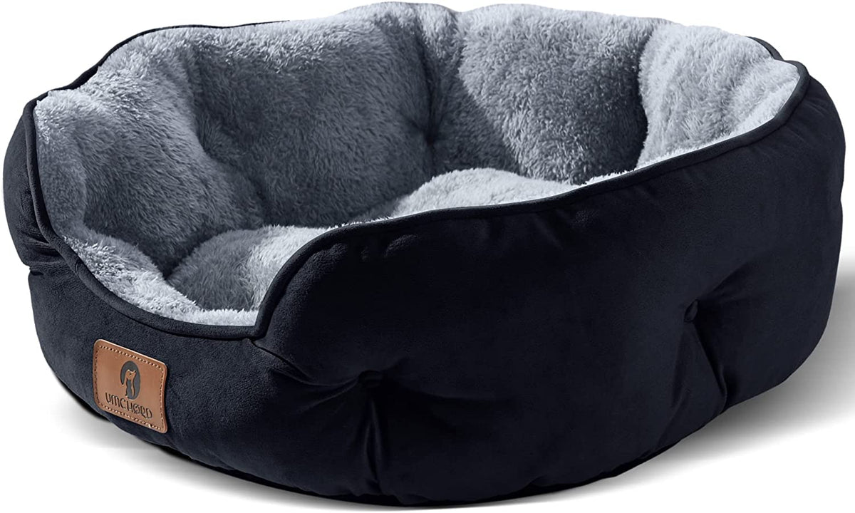 Small Dog Bed for Small Dogs, Cat Beds for Indoor Cats, Pet Bed for Puppy and Kitty, Extra Soft & Machine Washable with Anti-Slip & Water-Resistant Oxford Bottom, Grey, 20 Inches