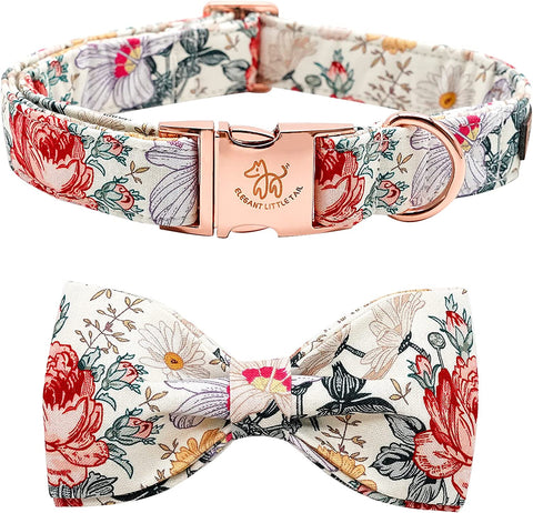 Dog Collar with Bow, Comfotable Dog Bowtie, Bowtie Dog Collar Adjustable Dog Collars for Small Medium Large Dogs and Cats