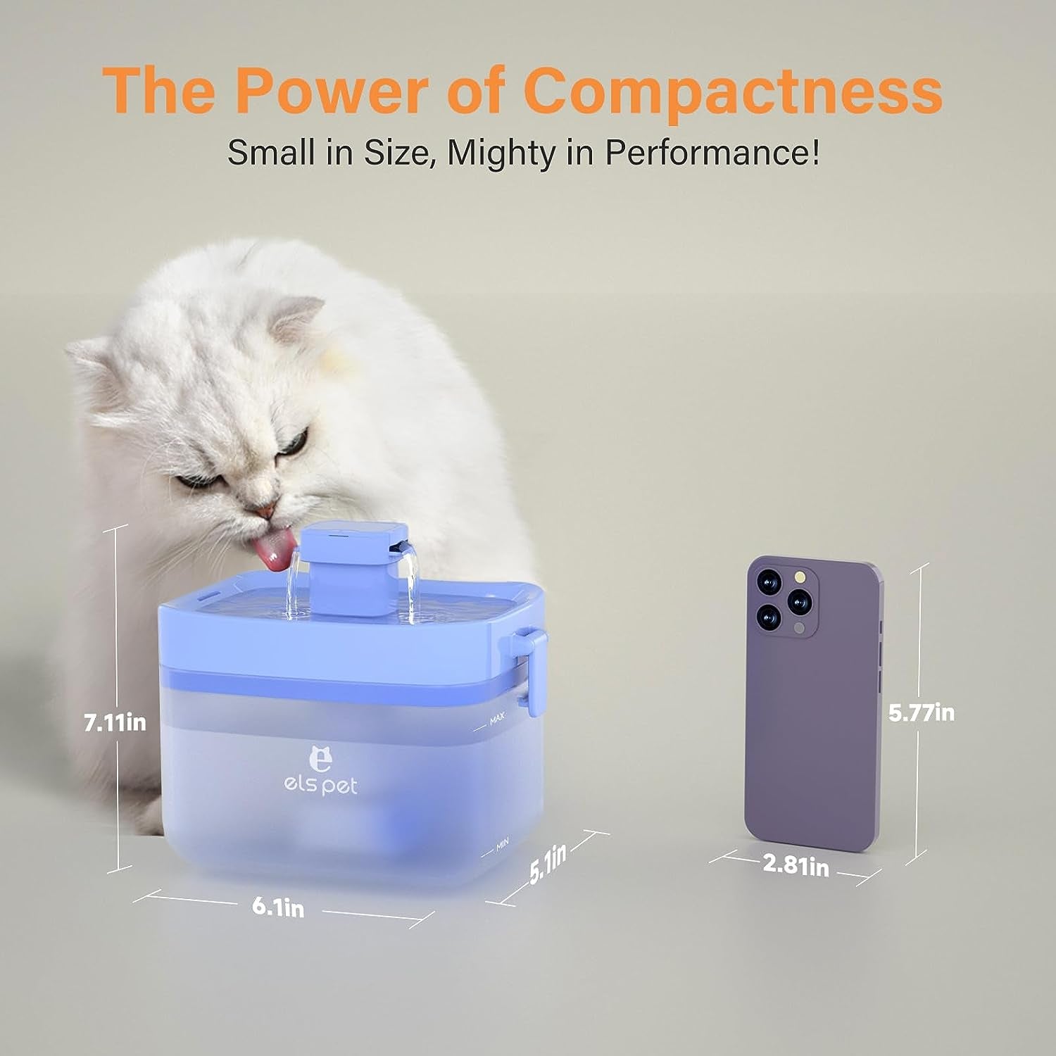 Cat Water Fountain:  Automatic Cat Fountain, USB 20Db Ultra-Quiet Pet Water Fountain, Translucent Mini Water Tank, 1.5L/50.7Oz Cat Water Bowl for Small to Medium Size Cat Dog