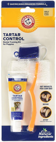 for Pets Tartar Control Kit for Dogs | Contains Toothpaste, Toothbrush & Fingerbrush | Reduces Plaque & Tartar Buildup, 3-Piece Kit, Banana Mint Flavor