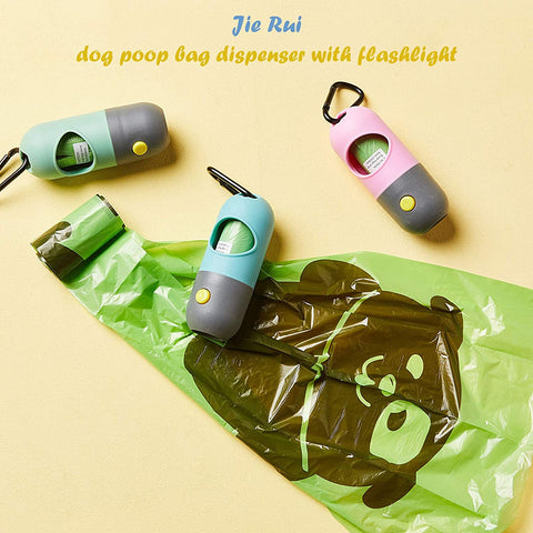 Liphontcta Dog Poop Bag Dispenser with Flashlight, Leak-Proof, Extra Thick Strong Bags, 120 Count