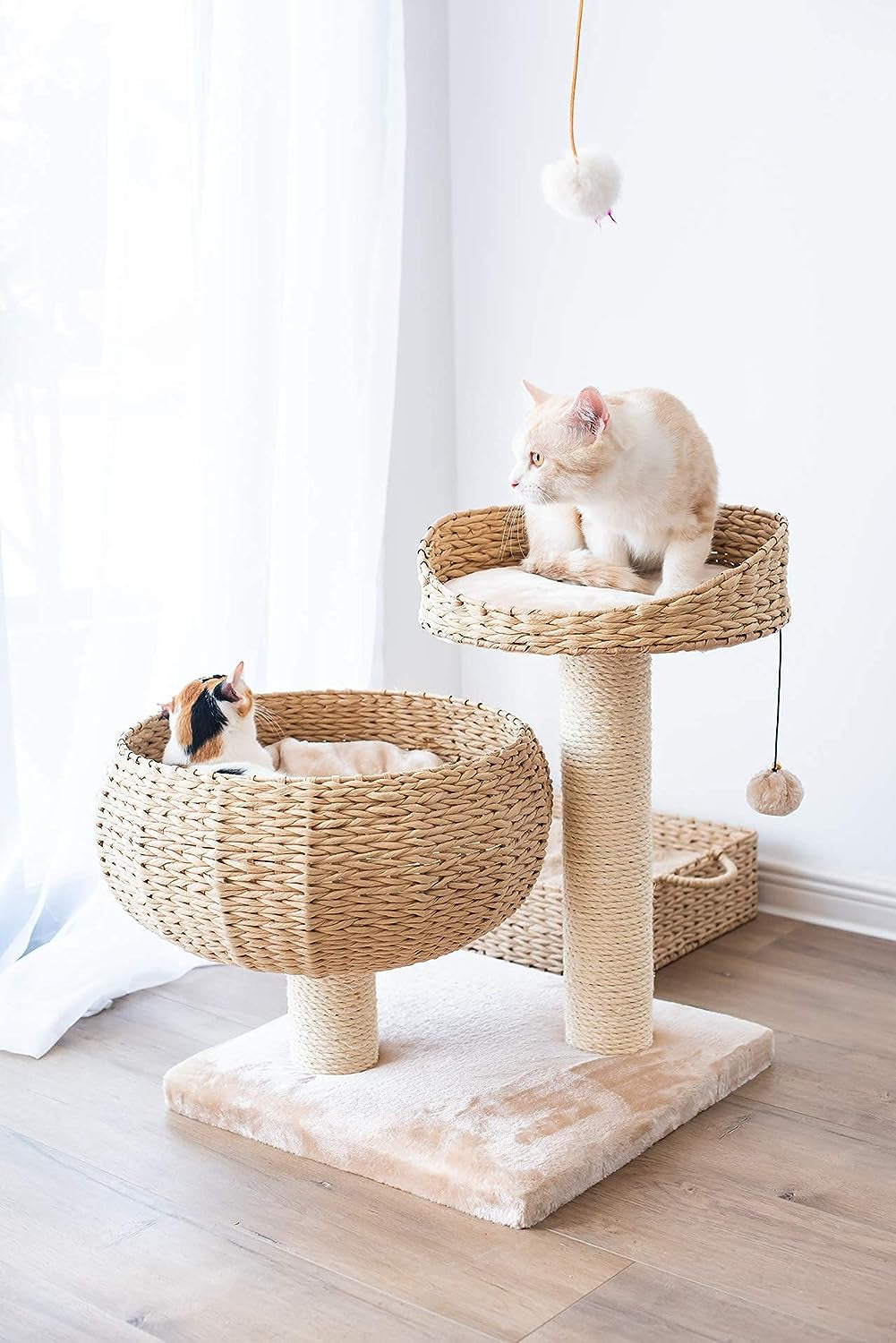 Paper Rope Natural Bowl Shaped with Perch Cat Tree