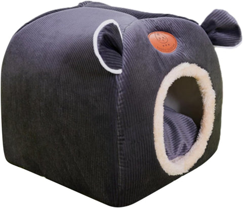 Pet Tent House, Winter Pet House, Comfy Kitten Bed, Semi Enclosed Shape Pet Bed with Moisture Resistane, Washable Kitten Bed Cave with Bite Resistancy, Cat House for Indoor Cats Rabbits Gifting Pets