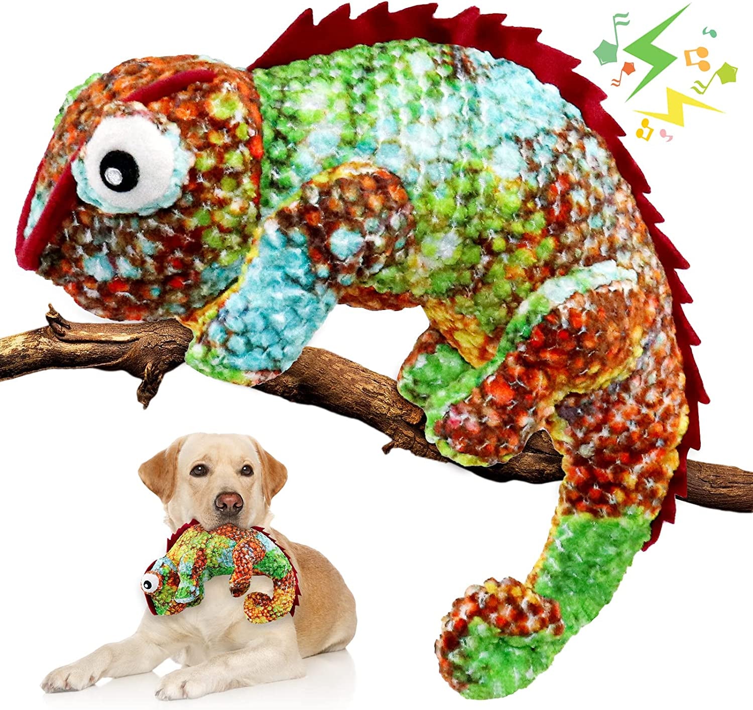 Plush Squeaky Dog Toys - Durable Octopus Stuffed Toy for Indoor Play with Small, Medium and Large Dogs