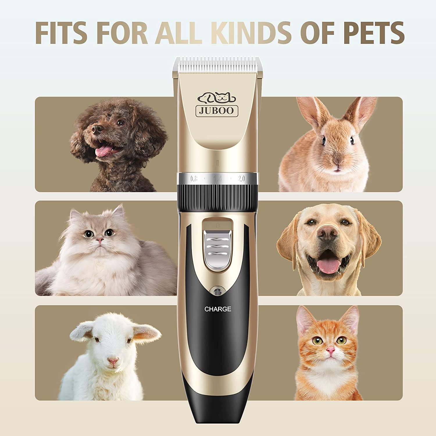 Dog Clippers Low Noise Professional Rechargeable Cordless Quiet Dog Grooming Kit for Cats Pets