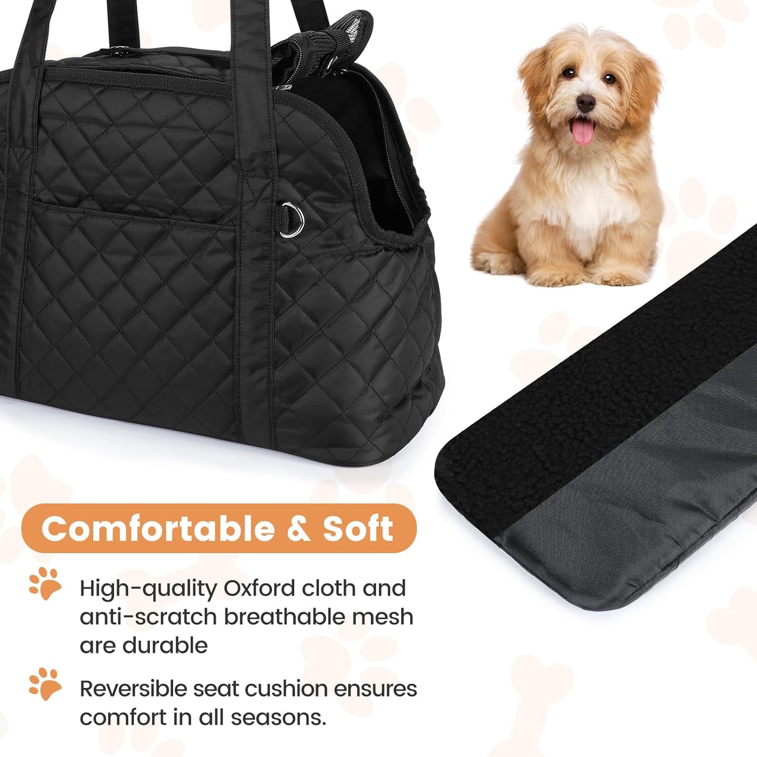 Dog Carrier for Small Dogs, Soft Sided Pet Carrier Bag with Pockets, Breathable Mesh and Soft Cushion, Portable Medium Dog Puppy Large Cat Travel Handbag Tote for Hiking Traveling Outdoor Max 12 Lbs