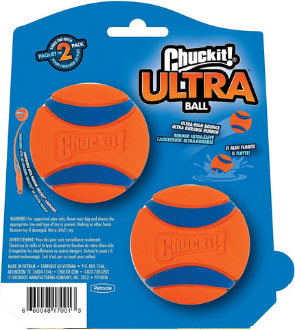 Ultra Ball Dog Toy, Medium (2.5 Inch Diameter) Pack of 2, for Breeds 20-60 Lbs