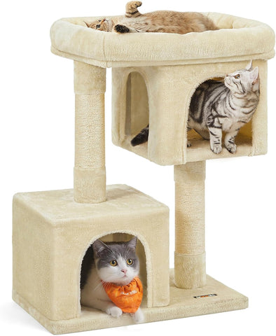 Woodywonders Cat Tree, 65-Inch Modern Cat Tower for Indoor Cats, Multi-Level Cat Condo with 5 Scratching Posts, Perch, Washable Removable Cushions, Cat Furniture, Rustic Brown UPCT166X01