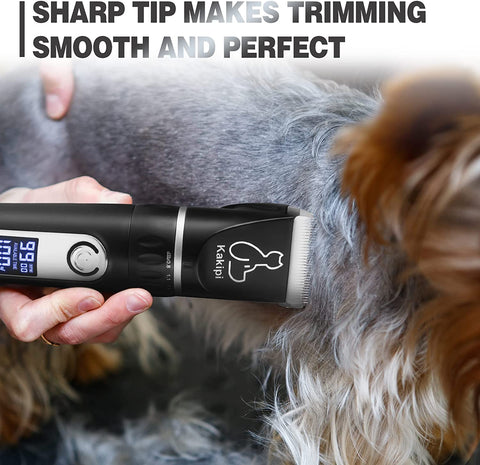 Dog Grooming Kit with Led Display, Heavy Duty Pet Grooming, Upgrade Motor, Clippers Low Noise, USB Rechargeable Cordless Small & Large Dogs Cats