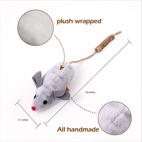 5Pcs Cat Catnip Toy Oirganic Silvervine Toys Plush Cat Chew Interactive Toys Cat Mice & Animals Toys for Indoor Cats and Kittens over 6 Months Old (Multicolor 5Pcs Mice)