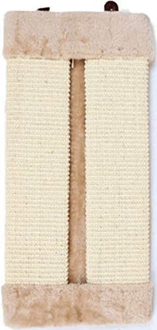 Wall Mounted Scratching Post, 20Inch Hanging Natural Sisal Cat Scratching Mat, Door Wall Protecting Corner with Wall Fixings (Khaki)