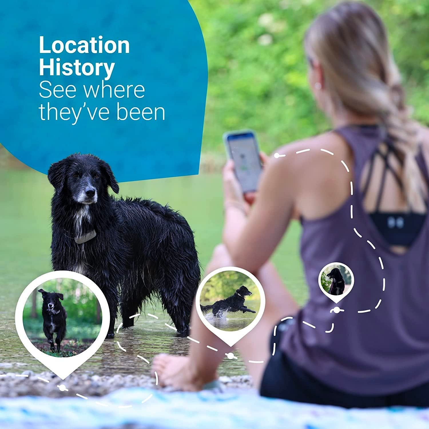 GPS Tracker & Health Monitoring for Dogs - Market Leading Pet GPS Location Tracker, Wellness & Escape Alerts, Waterproof, Works with Any Collar (White)