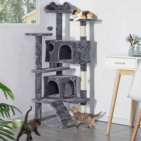 54In Cat Tree Tower Condo Furniture Scratch Post for Kittens Pet House Play