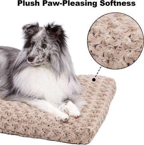 Deluxe Dog Beds | Super Plush Dog & Cat Beds Ideal for Dog Crates | Machine Wash & Dryer Friendly, 1-Year Warranty, Mocha, 18 In