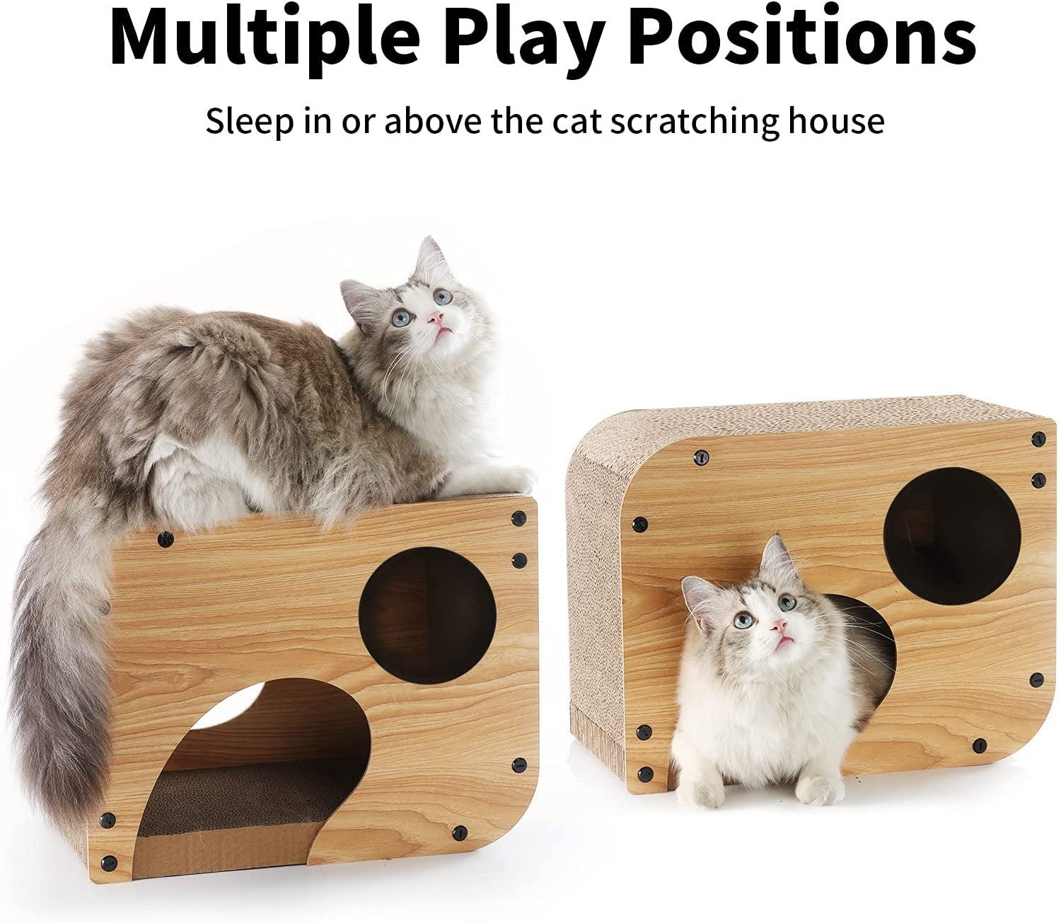 Cat Scratcher Lounge, 17.3 X 9.8 X 13.4 Inches Vertical and Horizontal Cardboard Cats House, Cat Scratching Post for Indoor Cats as Tunnel and Sofa