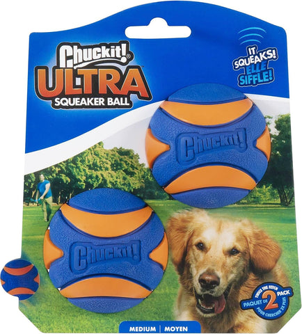 Ultra Ball Dog Toy, Medium (2.5 Inch Diameter) Pack of 2, for Breeds 20-60 Lbs