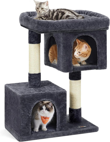 Woodywonders Cat Tree, 65-Inch Modern Cat Tower for Indoor Cats, Multi-Level Cat Condo with 5 Scratching Posts, Perch, Washable Removable Cushions, Cat Furniture, Rustic Brown UPCT166X01