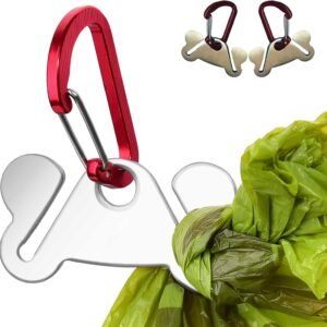 2PCS Dog Poop Bag Holder – Hands-Free Waste Bag Carrier for Dog Walks, Convenient Poop Bag Clip for Easy Carrying