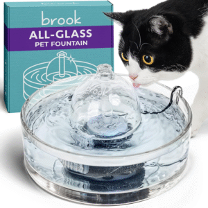 Glass Pet Fountain (90Oz/2.7L) Cat Water Fountain & Small Dog Drinking Fountain Automatic Water Dispenser Cat Fountain