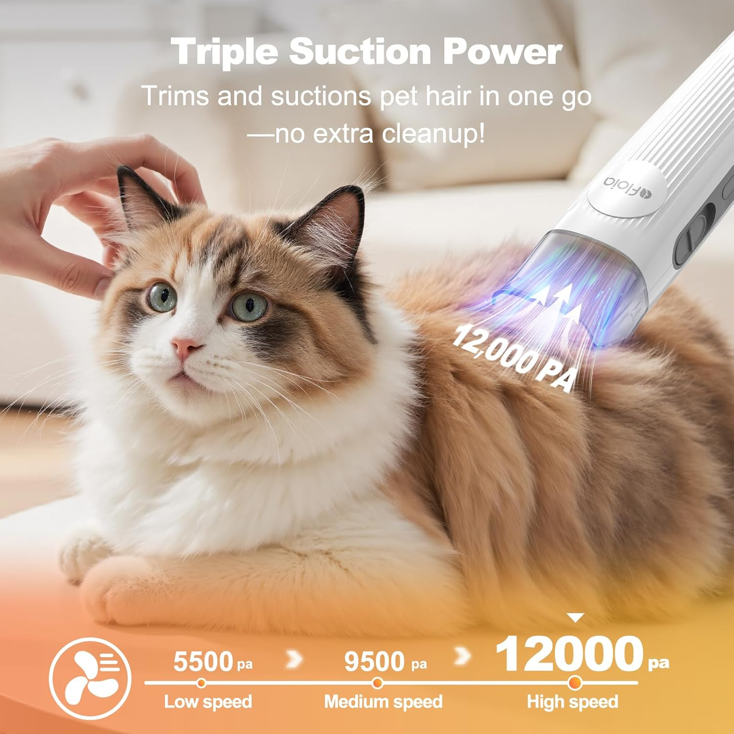 6-In-1 Dog Grooming Kit Pet Grooming Vacuum for Shedding Dog Hair Vacuum with Nail Clipper - Image 4