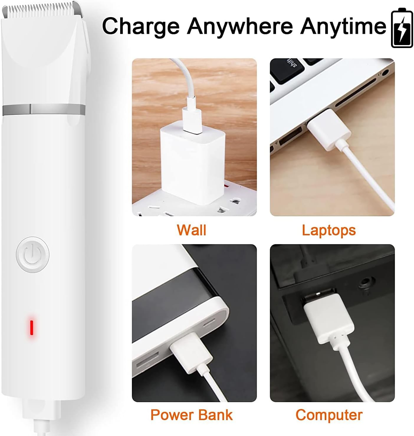 Dog Clippers Grooming Kit Hair Clipper Low Noise Paw Trimmer Rechargeable Cordless - Image 6