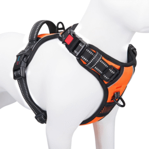 No Pull Dog Harness Medium Reflective Front Clip Vest with Handle,Adjustable 2 Metal Rings