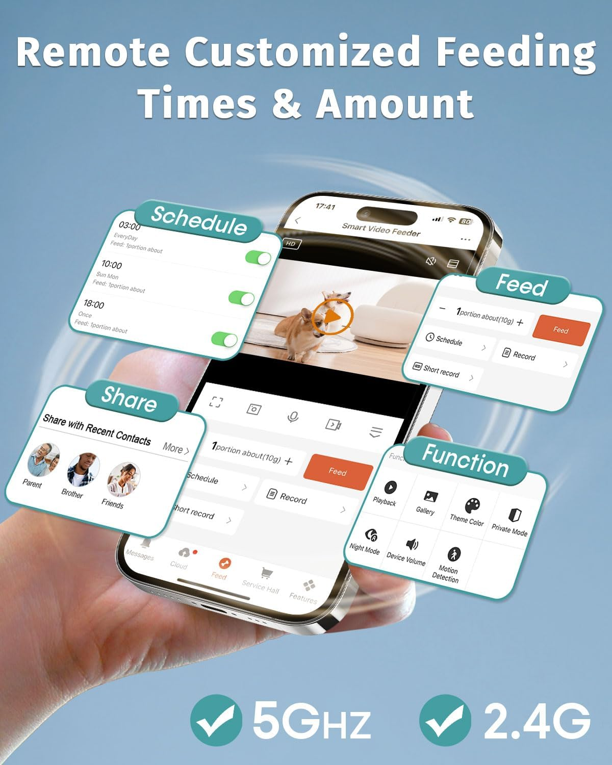 Automatic Dog Feeder Large Breed with Camera 12L/50 Cups 5G Wifi App Control Dog Food Dispenser - Image 5