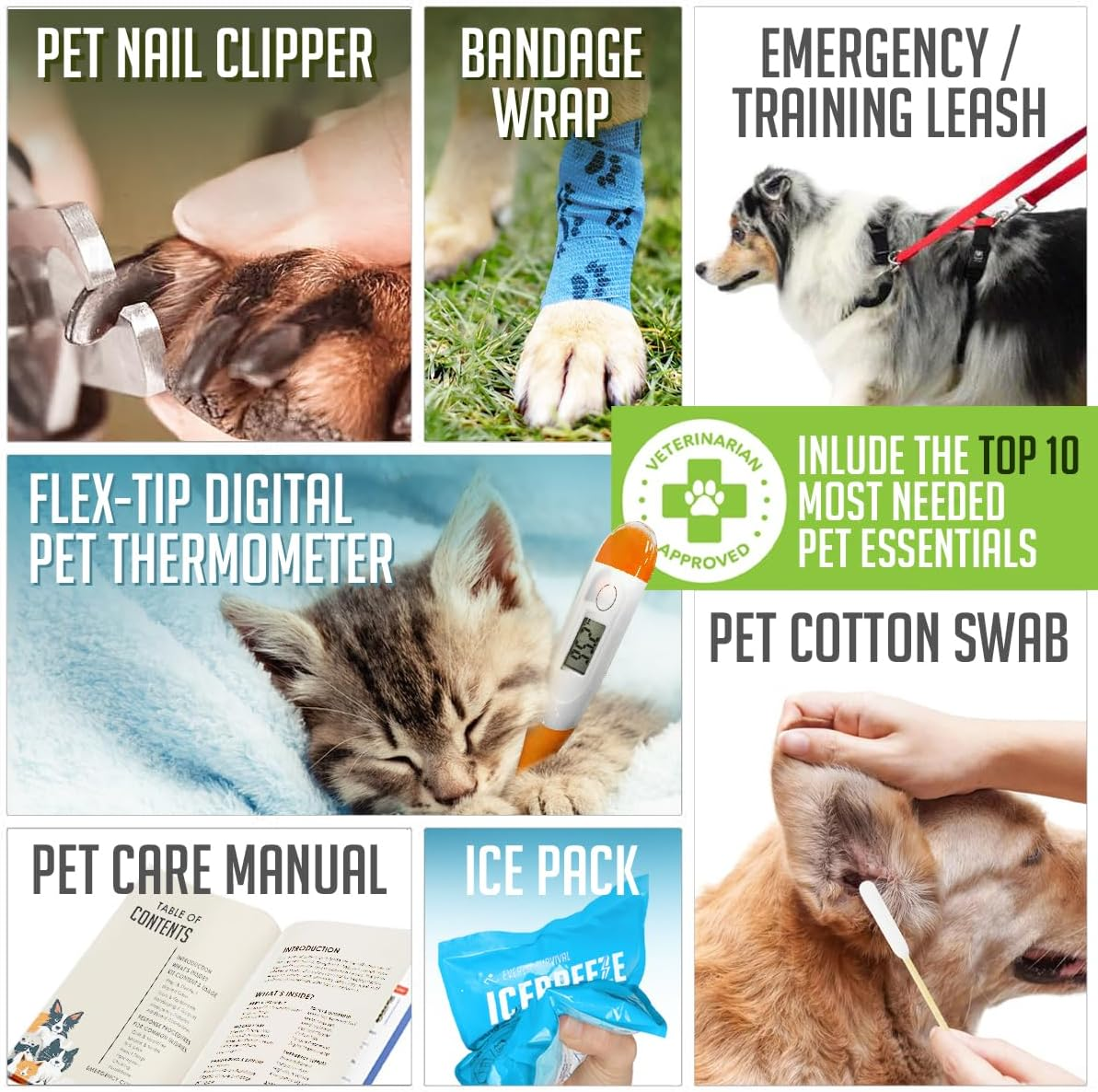 EVERLIT Pet Medic First Aid Kit Vet-Approved Animal Care Kit with 95 Pcs Medical - Image 5