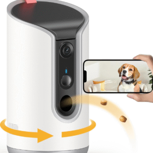 2K Pet Camera Treat Dispenser, 360°View Dog Camera with Phone App