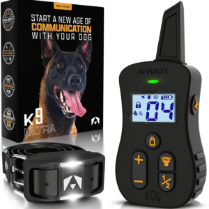 Dog Shock Collar [Ultra K9] 124 Training Levels 4 Powerful Modes with Night-Light and ¾ Mile Range 100% Safe Dog Training Collar