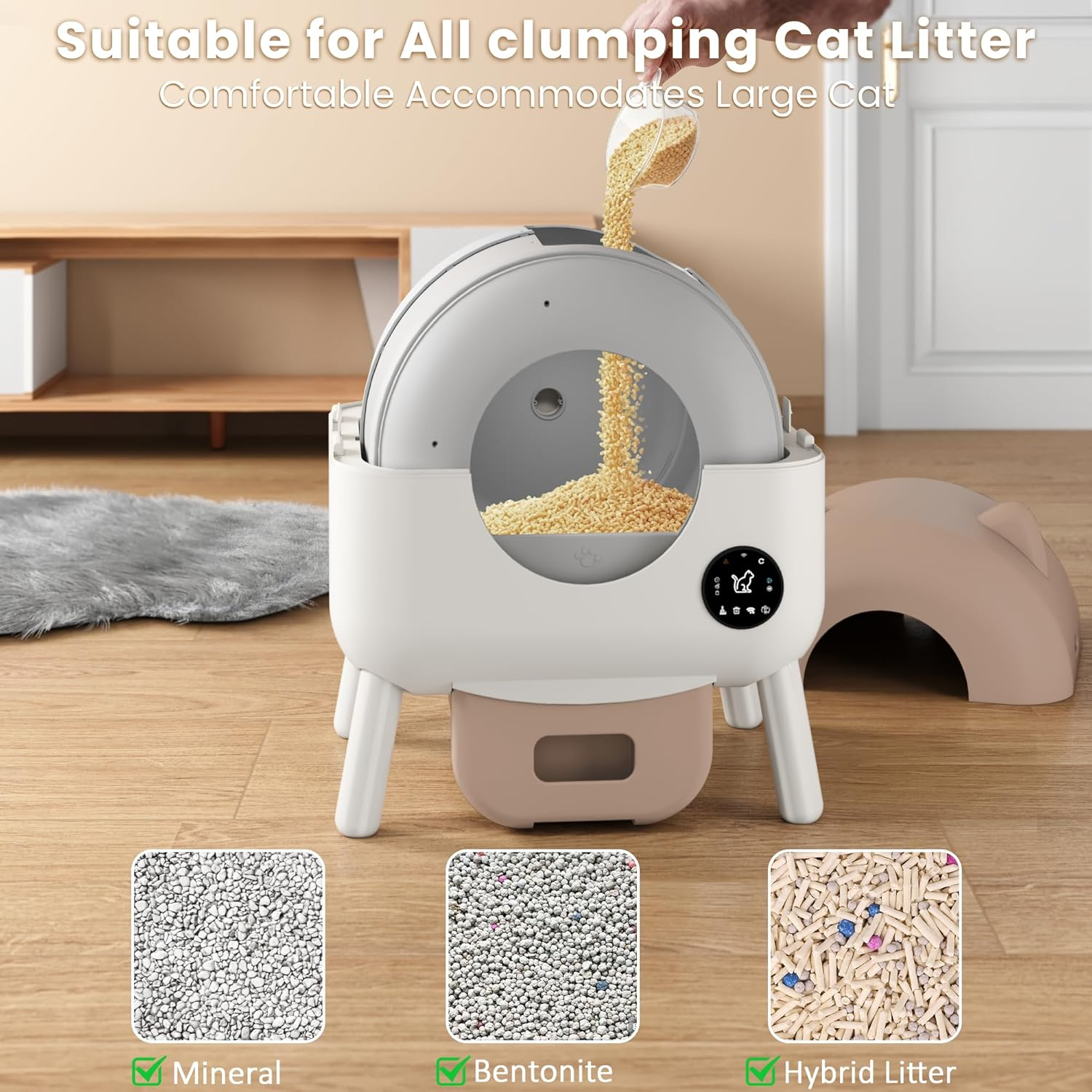 Self Cleaning Litter Box Large Capacity Automatic Litter Box for Multiple Cat, App-Controlled - Image 6