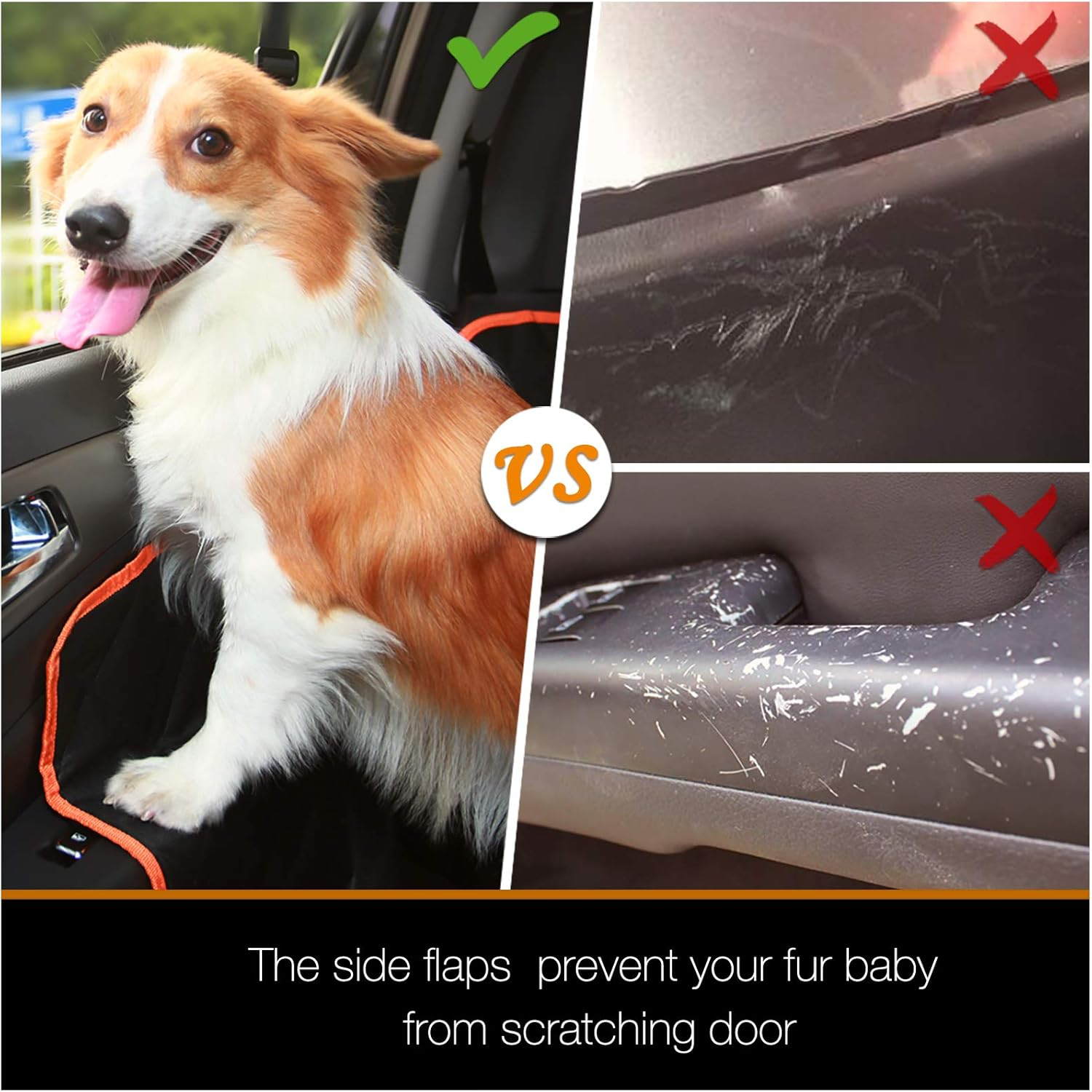 Dog Seat Cover for Back Seat Waterproof Dog Car Hammock Protects Your Vehicle - Image 5