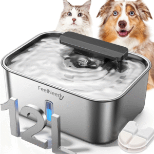 3 Gal Stainless Steel Dog Water Fountain for Large Dog Pet Water Fountain Dog Water Bowl Dispenser with Water Level Window
