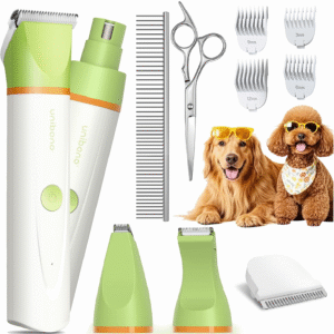 Dog Grooming Kit with Paw Trimmer All-In-One Low Noise Electric Rechargeable Small Quiet