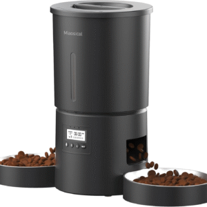 Dual Automatic Cat Feeder 2 Cats 6 Meals/Day 12 Portions/Meal 4.2L Dual Power Double Bowls