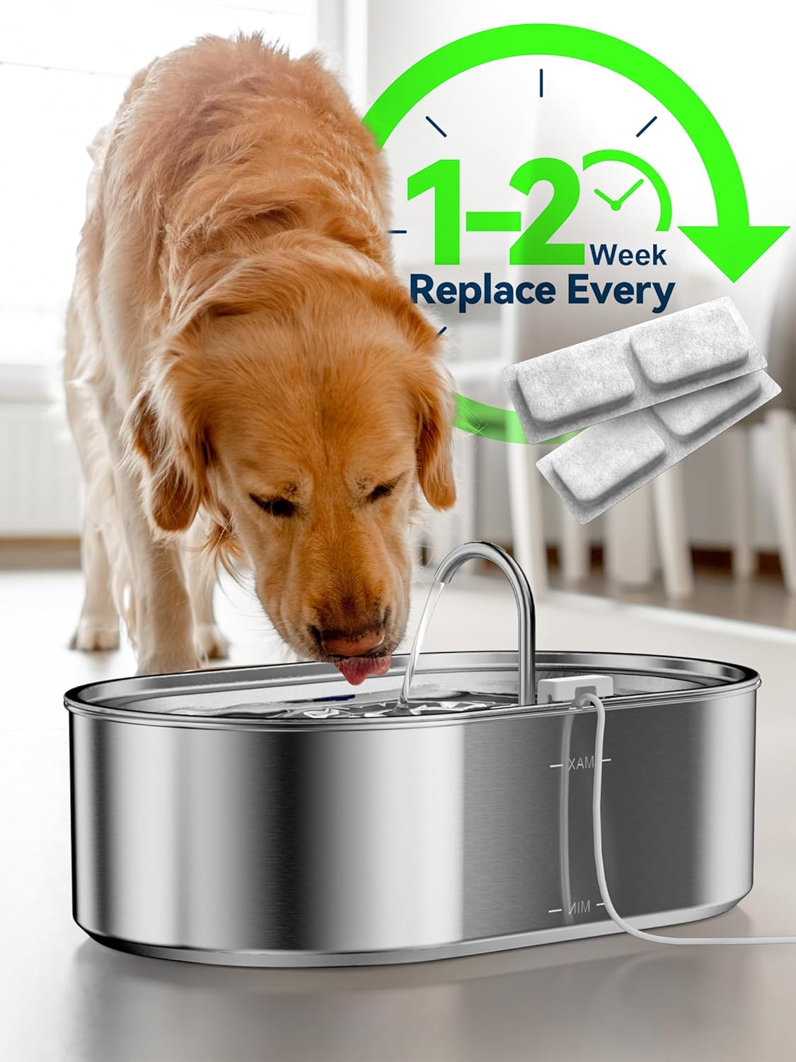 3.4Gal Dog Water Fountain for Large Dogs 13L Stainless Steel Large Pet Fountain - Image 4