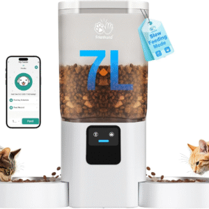 Automatic Cat Feeder 2 Cats with Slow Feed Dual Automatic Dog Feeder + 5G Wifi