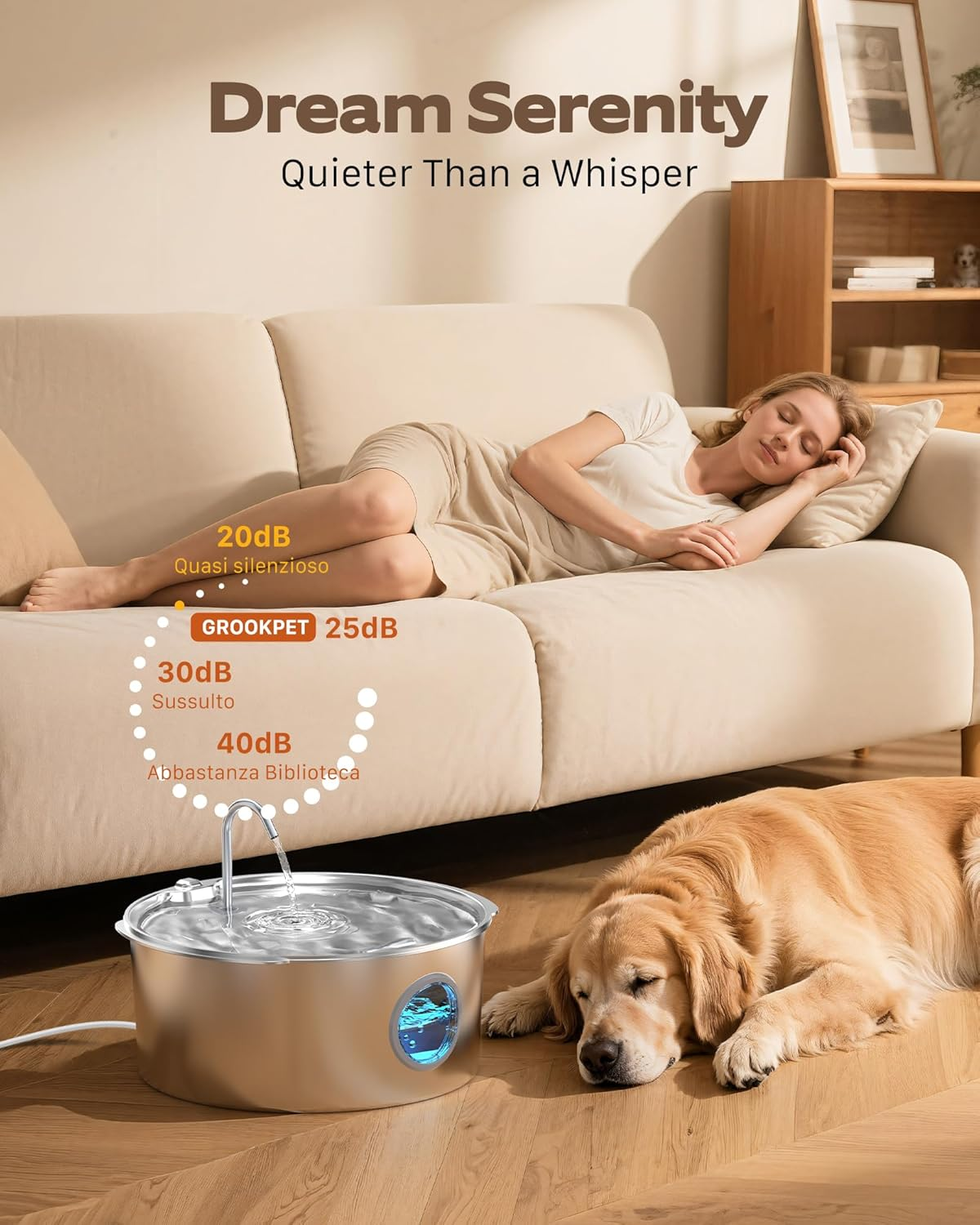 Dog Water Fountain for Large Dogs: Stainless Steel Dog Fountain Water Bowl 3.2Gal/406Oz/12L - Image 5