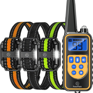 Dog Shock Collar with Remote Dog Training Electric Collar Waterproof Rechargeable 1640Ft Dog Shock Collar with LED Light Beep Vibration Shock for Medium/Large 3 Electronic Collars Dogs