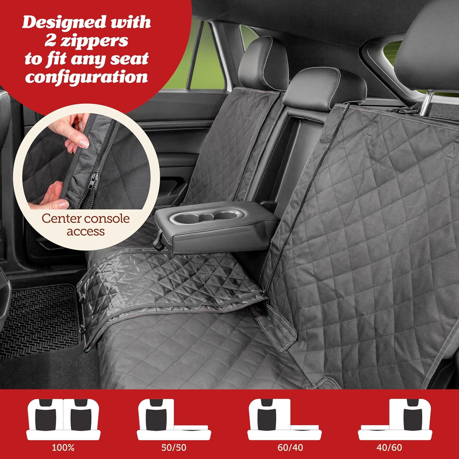 Car Seat Cover for Dogs Premium Waterproof Oxford Fabric Universal Fit Non-Slip Rear Cover - Image 5