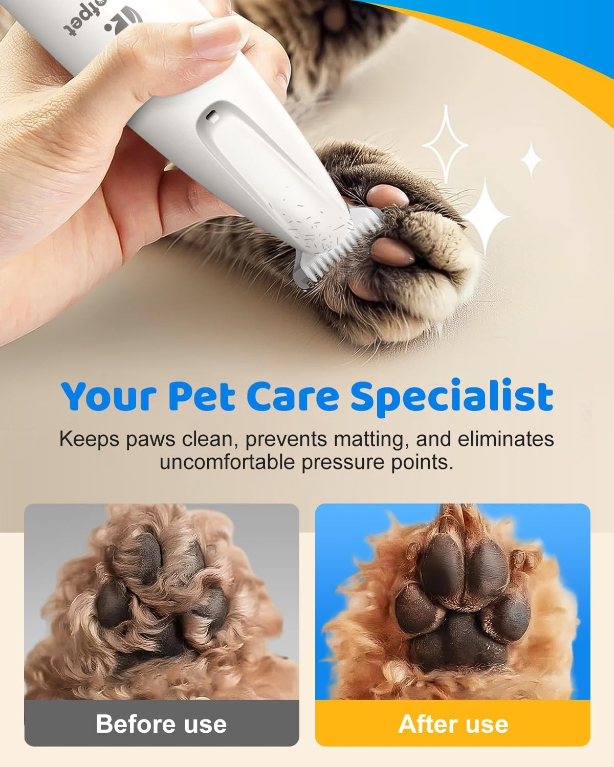 Dog Paw Trimmer with LED Light 2025 Upgraded Safety Electric Paw Trimmer for Pets - Image 3